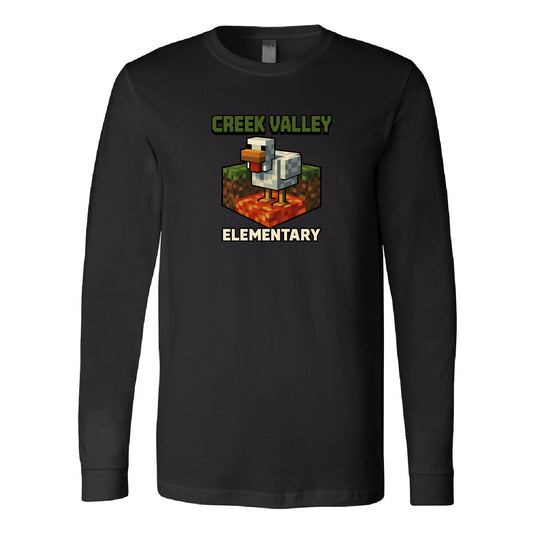 Creek Valley Elementary Unisex Jersey Long Sleeve Tee Lava Chicken