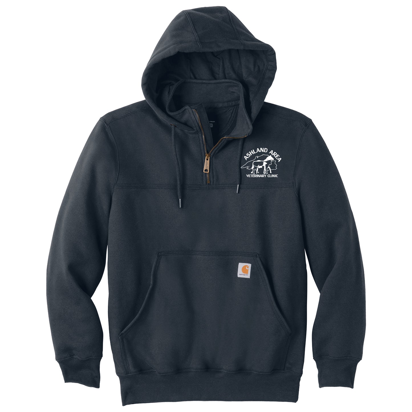 Ashland Vet Clinic Carhartt Heavyweight Hooded Zip Mock Sweatshirt