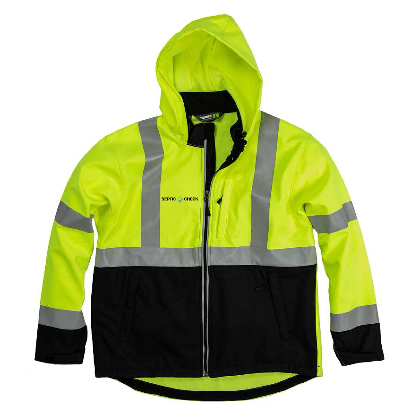 Septic Check Men's Hi-Vis Class 3 Hooded Soft Shell Jacket