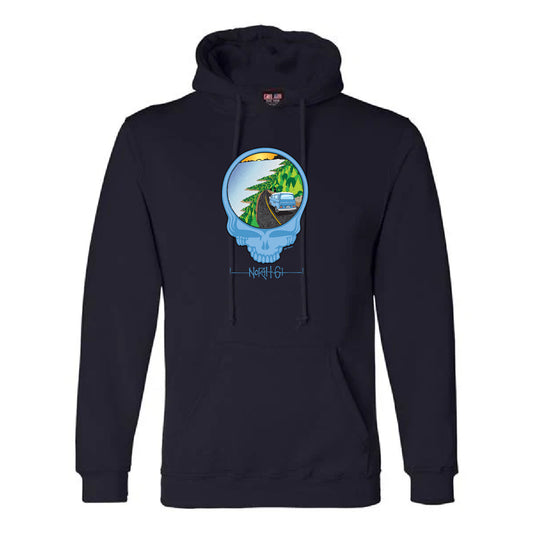 North 61 Unisex USA-Made Hooded Sweatshirt (Skull - Full Color)