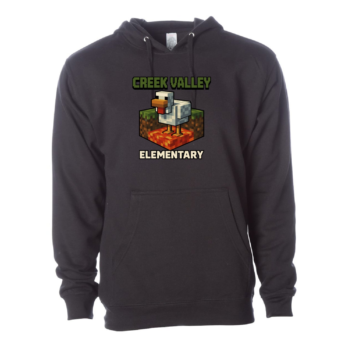 Creek Valley Elementary Unisex Midweight Hooded Sweatshirt Lava Chicken