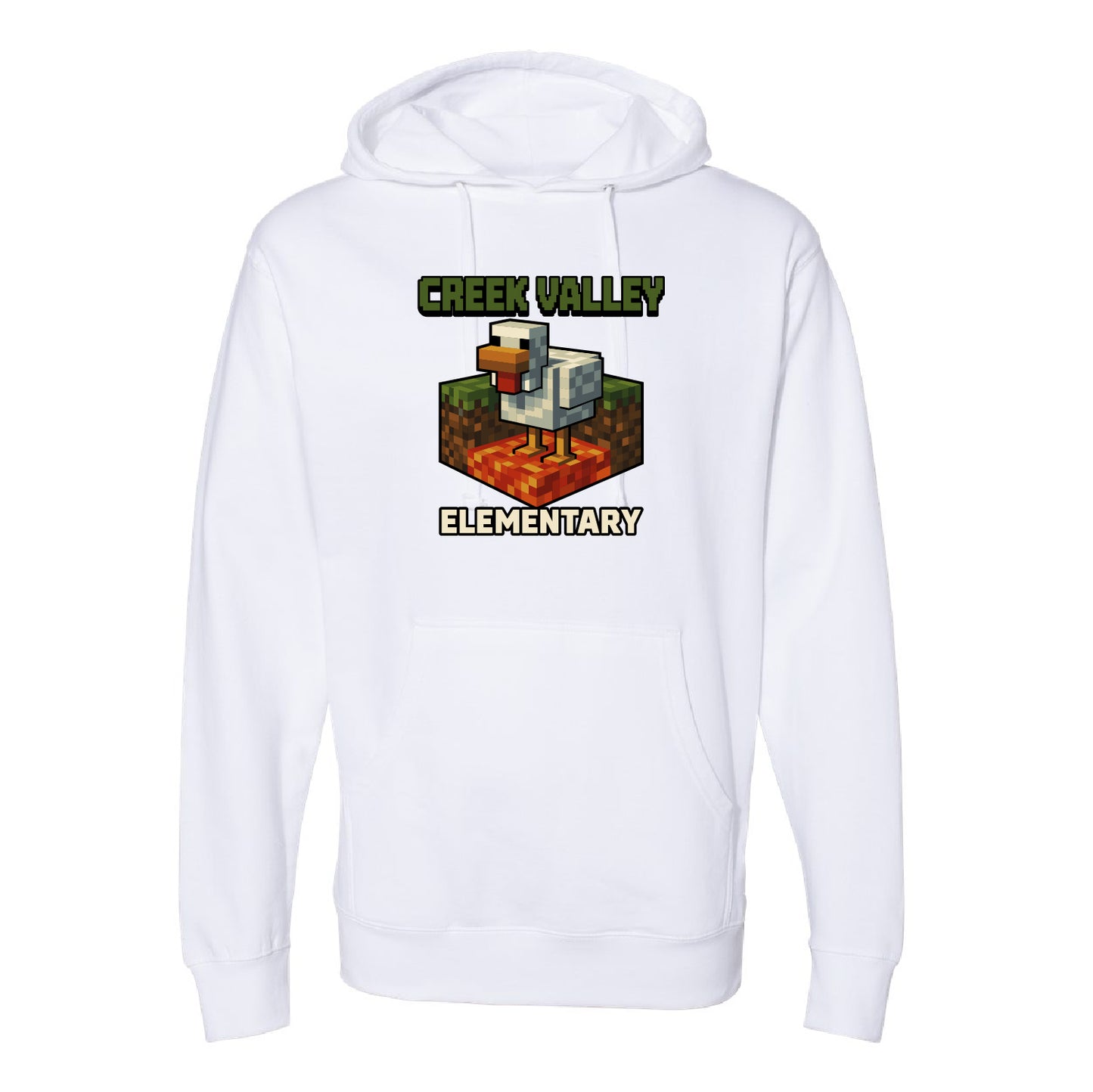Creek Valley Elementary Unisex Midweight Hooded Sweatshirt Lava Chicken