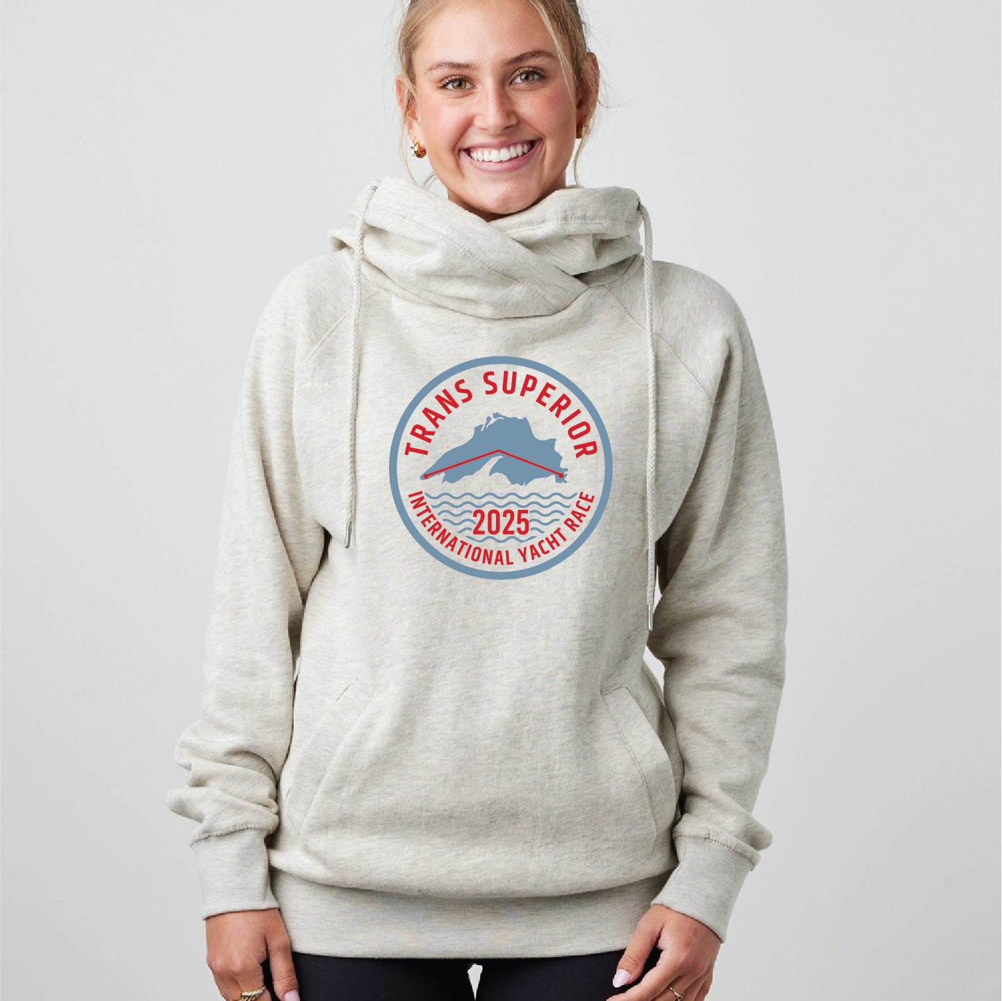 Trans Superior Yacht Race Ladies Funnel Neck Pullover Hoodie