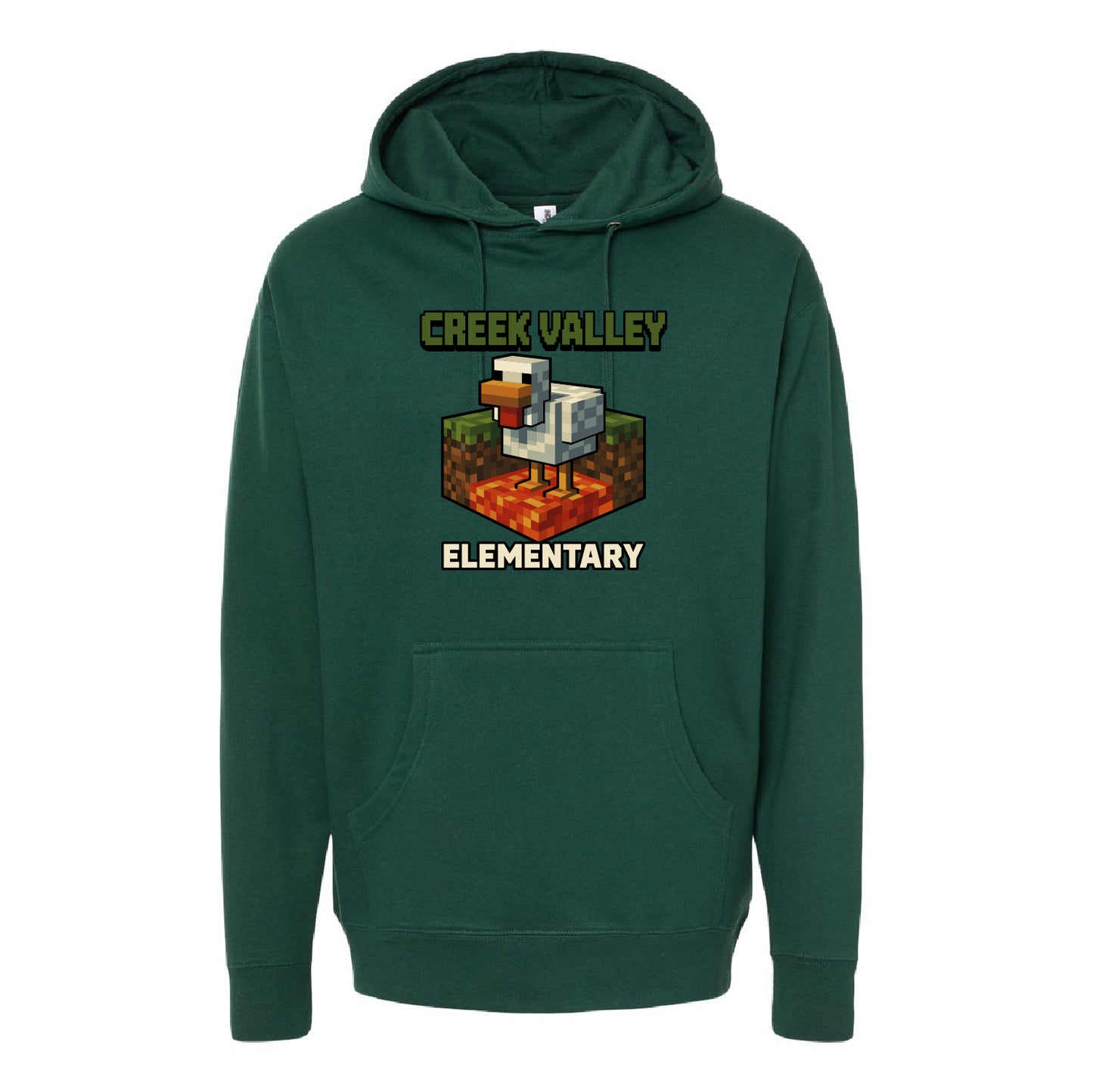 Creek Valley Elementary Unisex Midweight Hooded Sweatshirt Lava Chicken