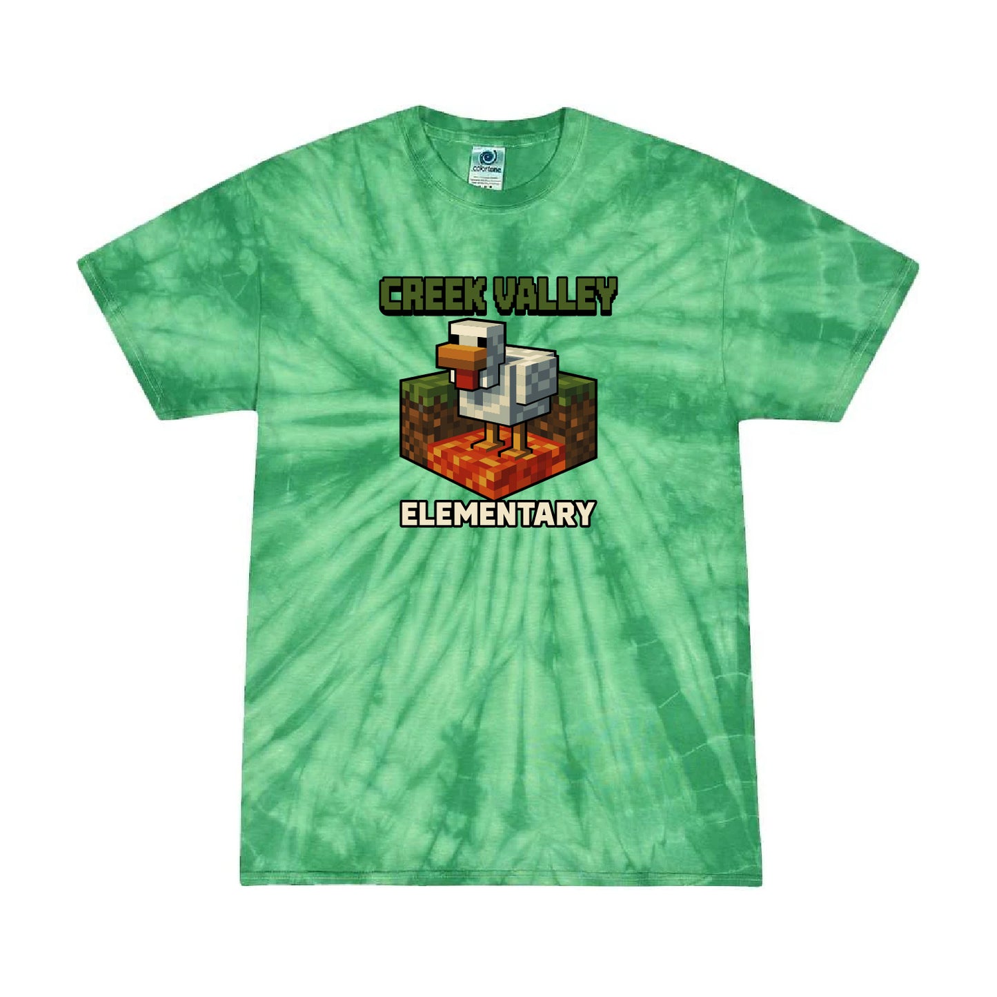 Creek Valley ElementaryYouth Multi-Color Tie-Dyed T-Shirt Lava Chicken