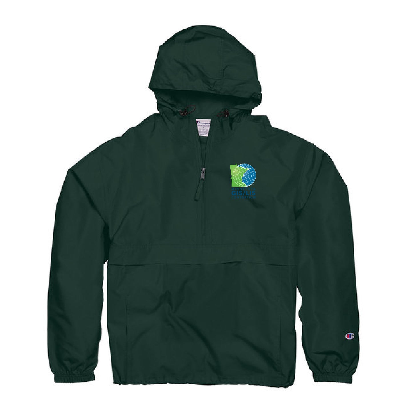 MN GIS/LIS Champion Adult Packable Anorak Quarter-Zip Jacket Consortium Logo