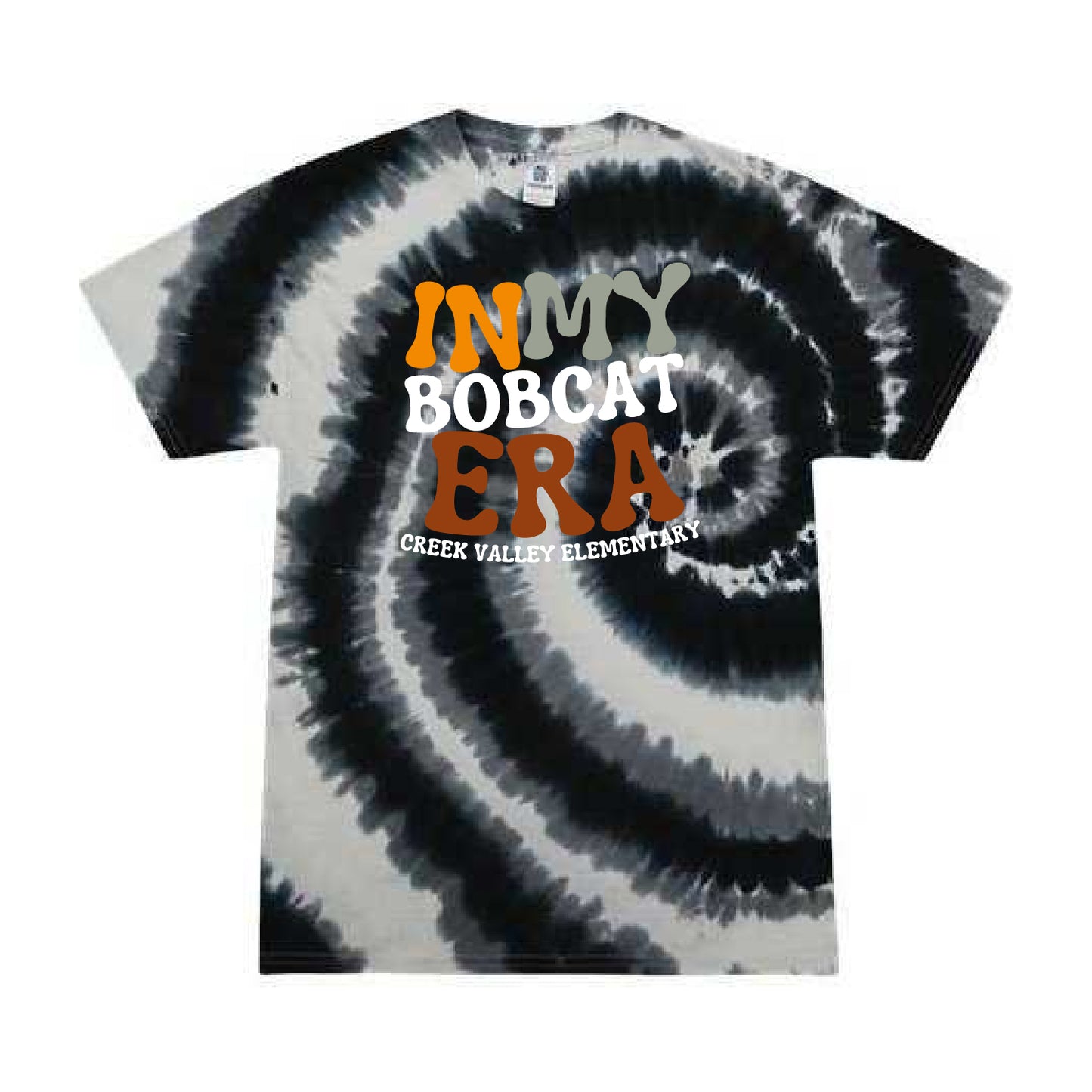 Creek Valley Elementary Multi-Color Tie-Dyed T-Shirt Bobcat Era