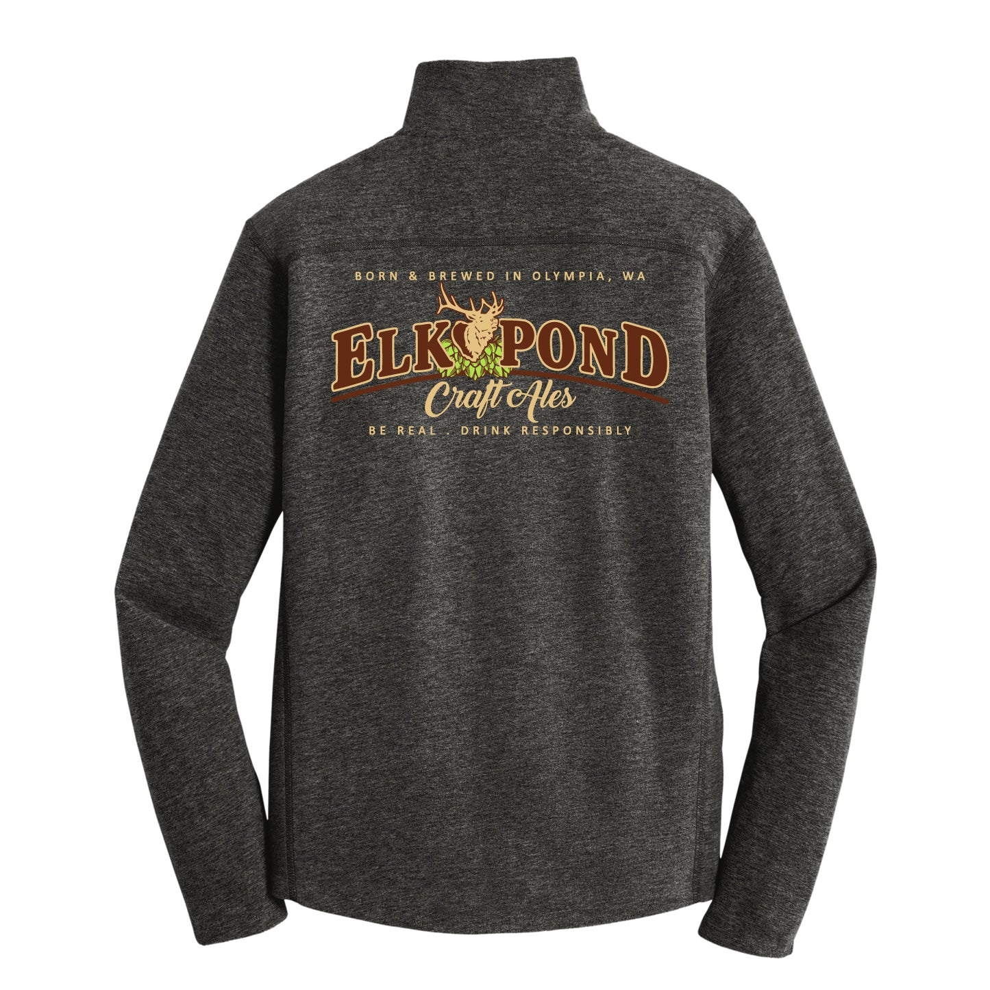 Elk Pond Craft Ales Heather Microfleece Full-Zip Jacket (Full Back)