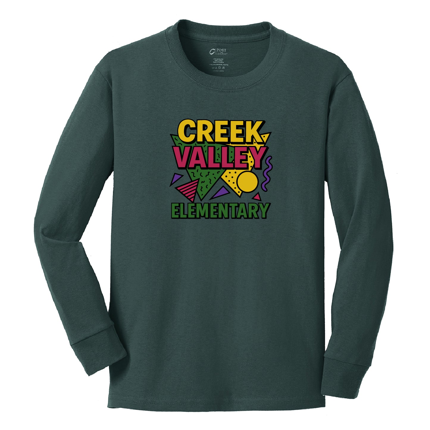 Creek Valley Youth Long Sleeve Core Cotton Tee 90s Theme