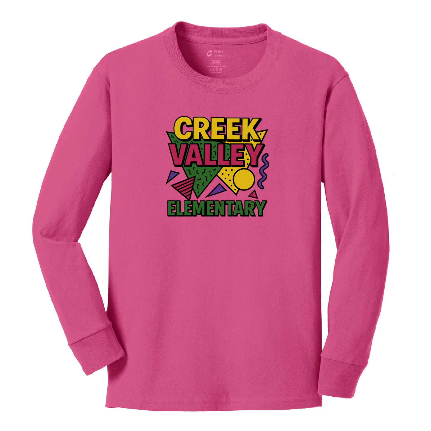 Creek Valley Youth Long Sleeve Core Cotton Tee 90s Theme