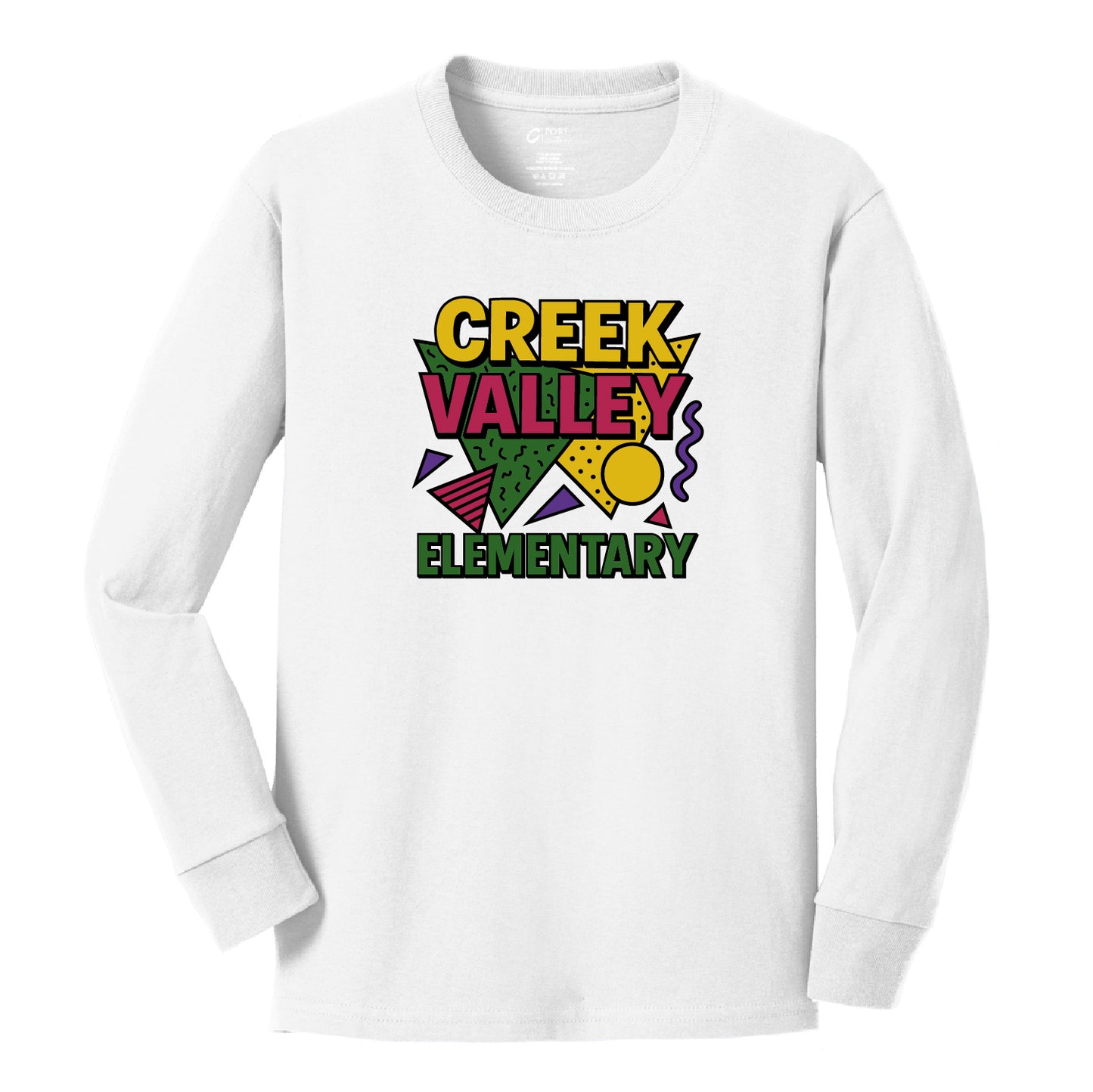 Creek Valley Youth Long Sleeve Core Cotton Tee 90s Theme