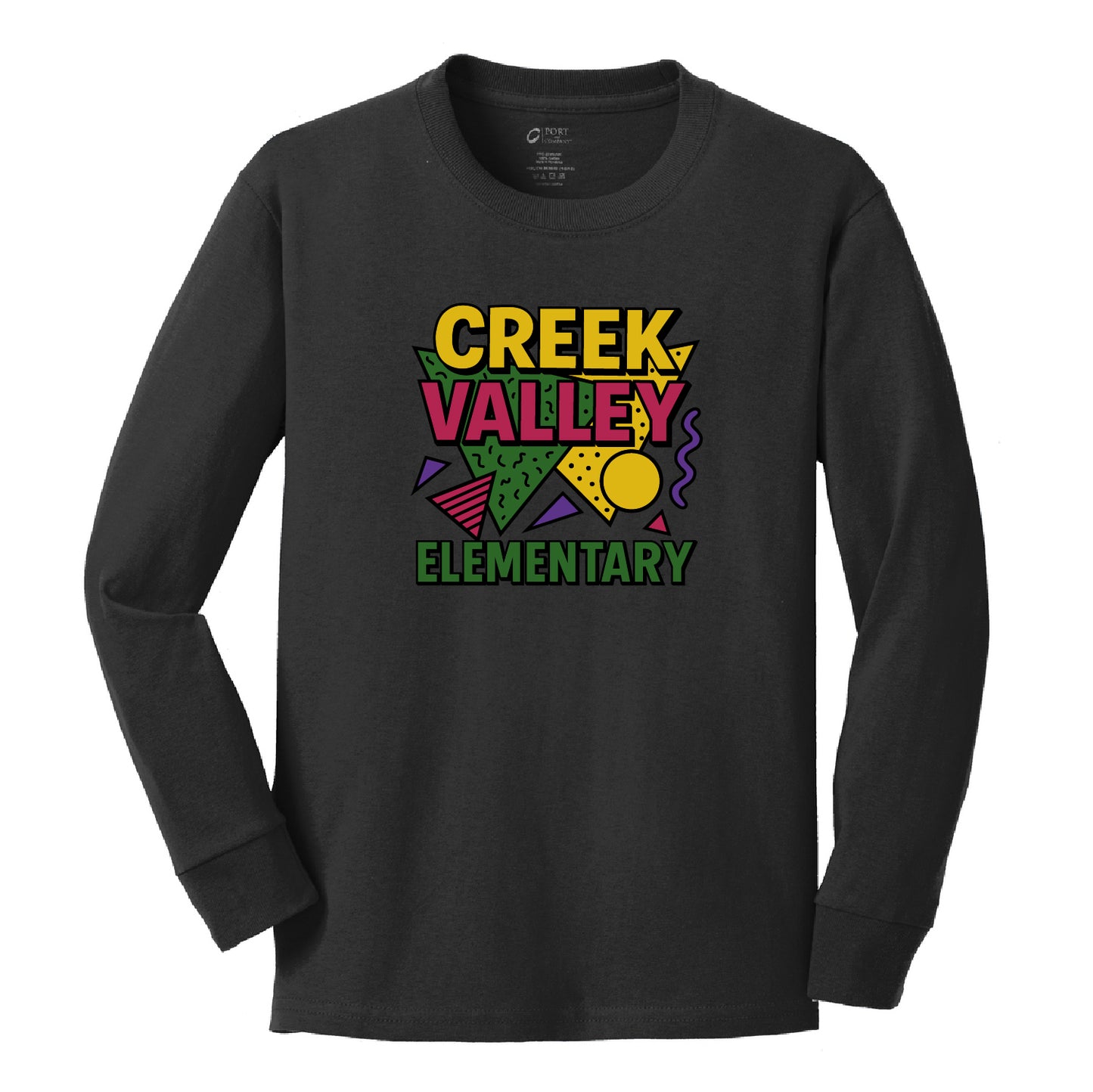 Creek Valley Youth Long Sleeve Core Cotton Tee 90s Theme