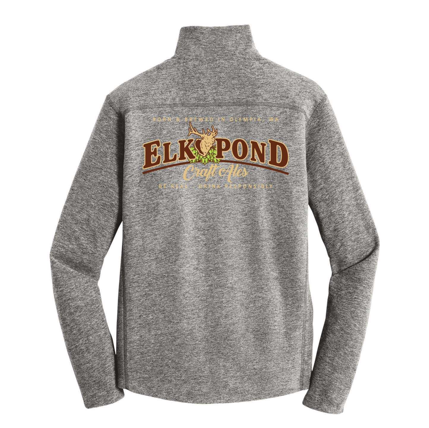 Elk Pond Craft Ales Heather Microfleece Full-Zip Jacket (Full Back)