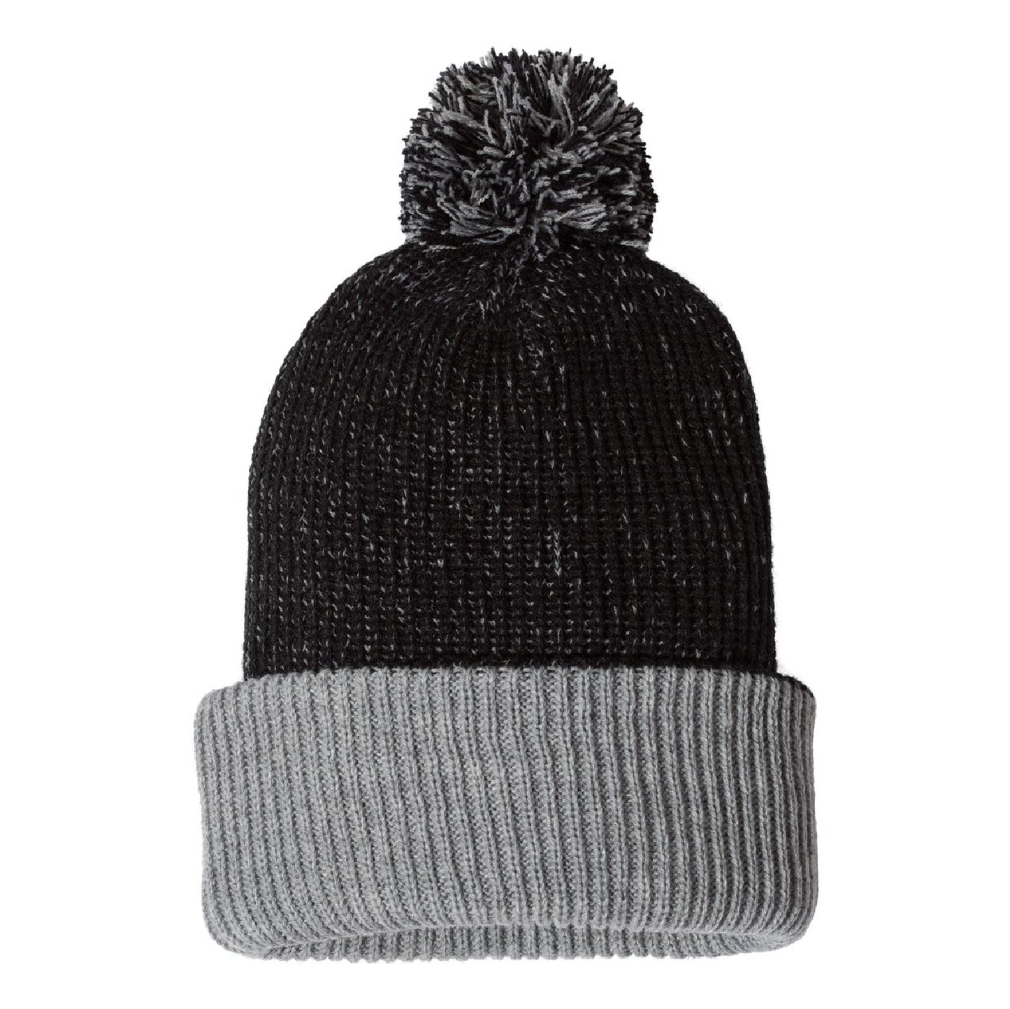 12" Speckled Pom-Pom Cuffed Beanie