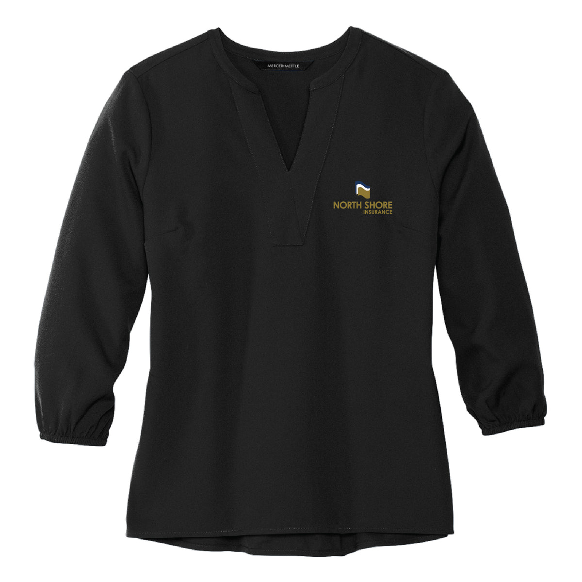 NSB Insurance  Women's Stretch Crepe 3/4-Sleeve Blouse