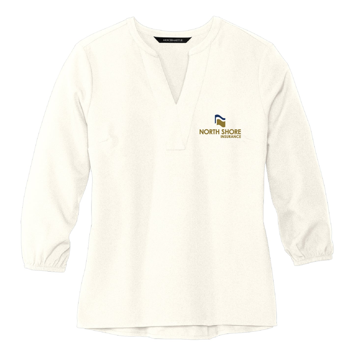 NSB Insurance  Women's Stretch Crepe 3/4-Sleeve Blouse