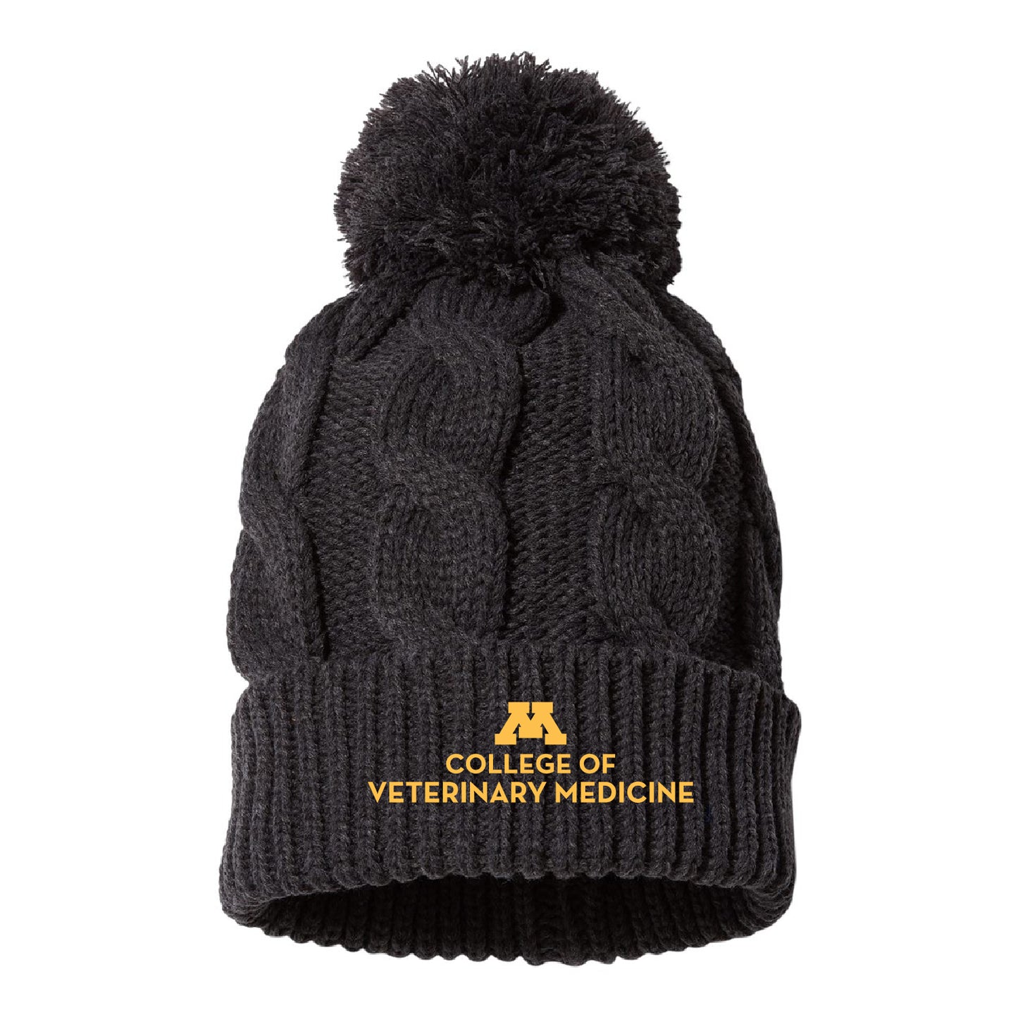 U of M Vet Med Chunk Twist Cuffed Beanie - Embroidered