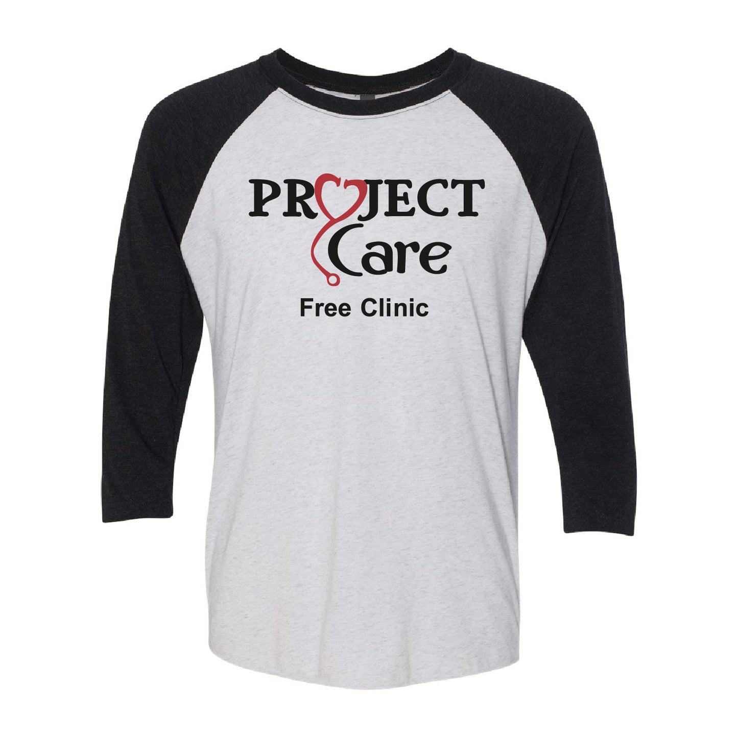 Project Care Unisex Tri-Blend 3/4-Sleeve Raglan Tee