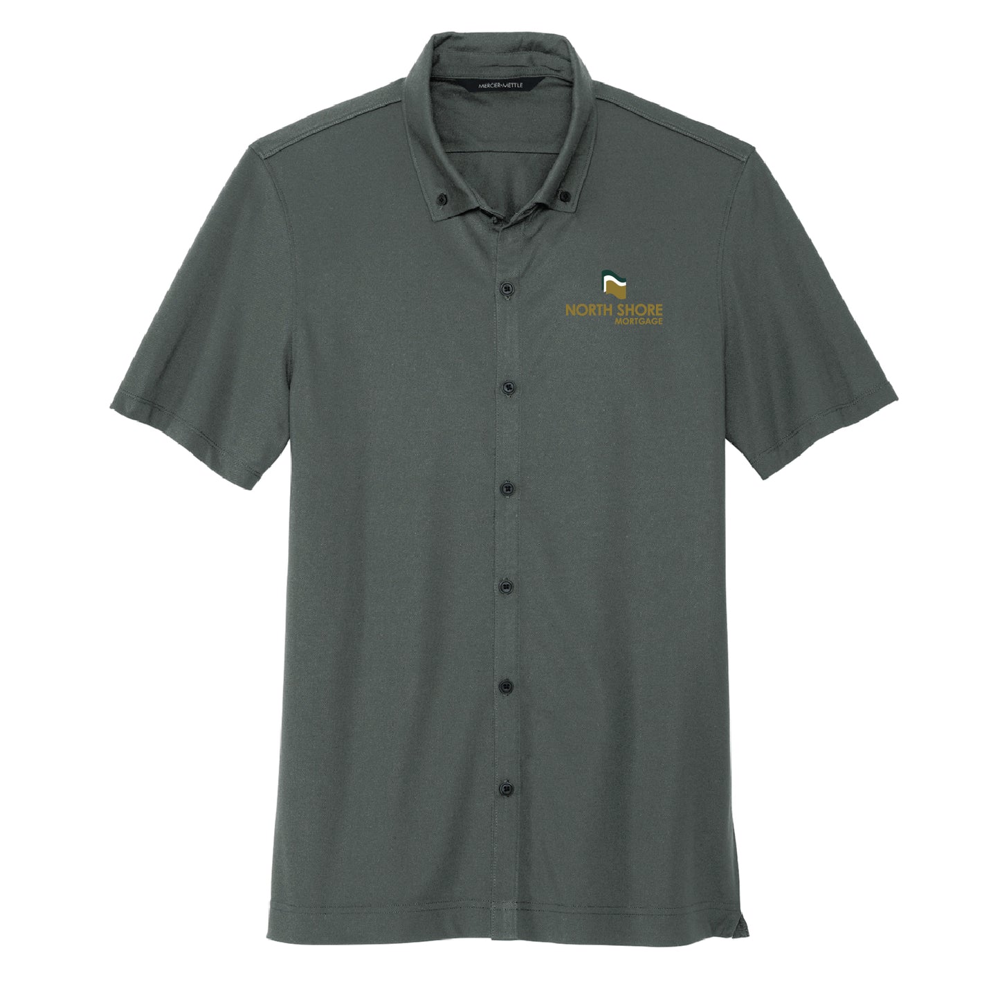 NSB Mortgage Stretch Pique Full-Button Polo