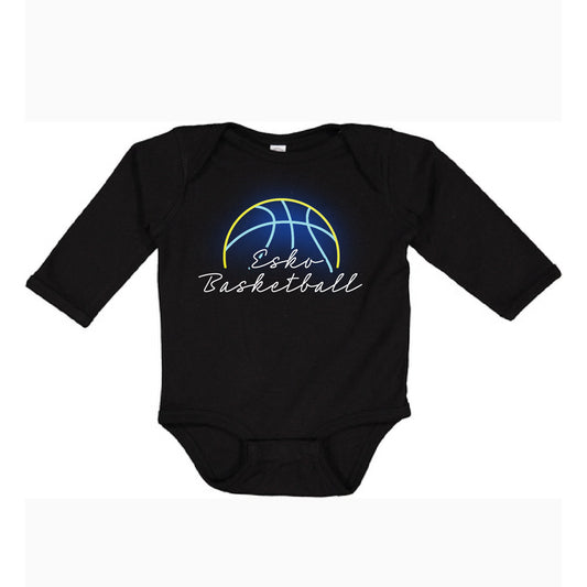 Esko Basketball Infant Long Sleeve Baby Rib Bodysuit