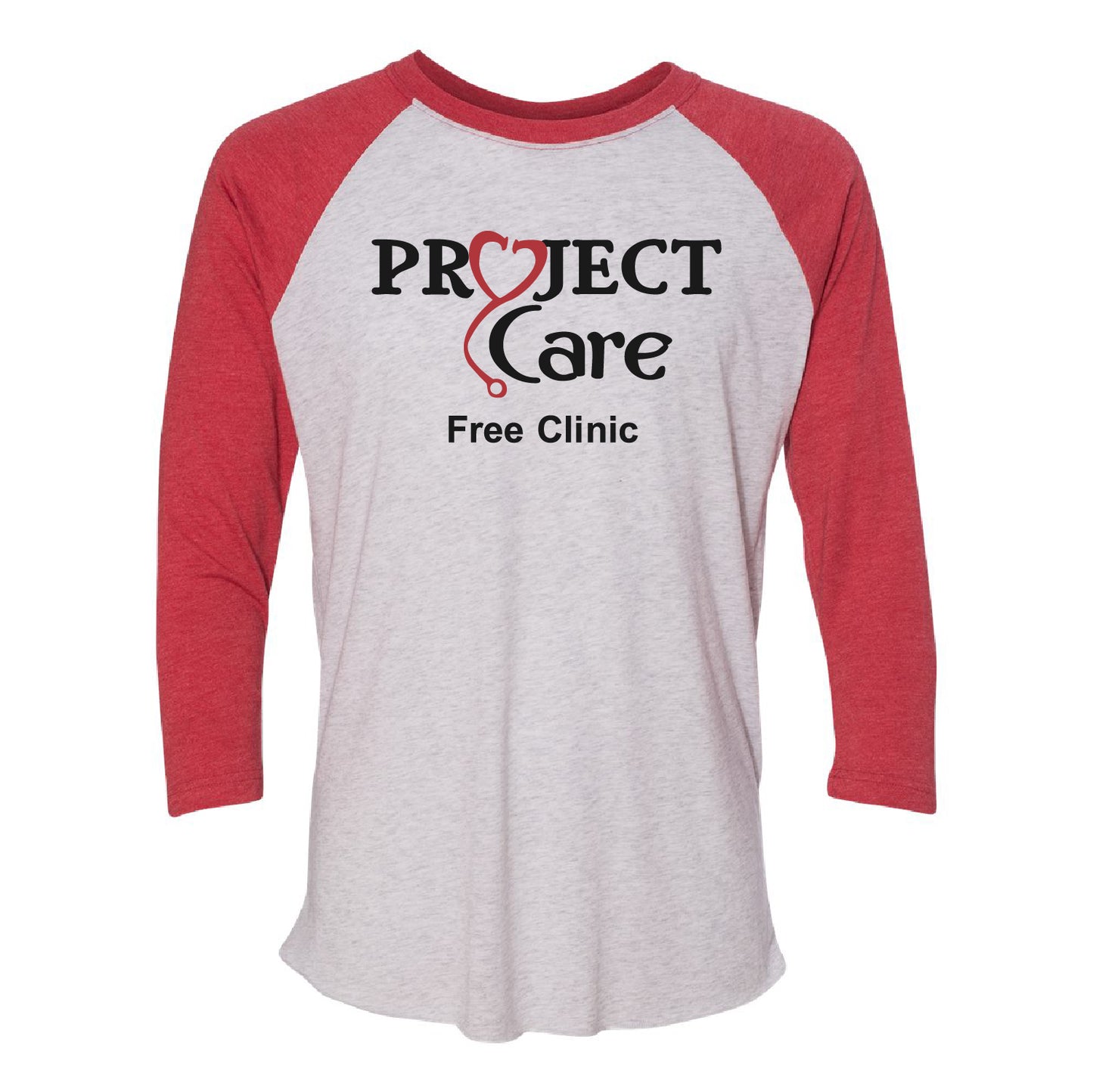 Project Care Unisex Tri-Blend 3/4-Sleeve Raglan Tee