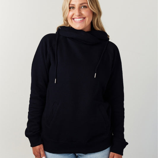 Ladies Classic Fleece Funnel Neck Pullover Hood