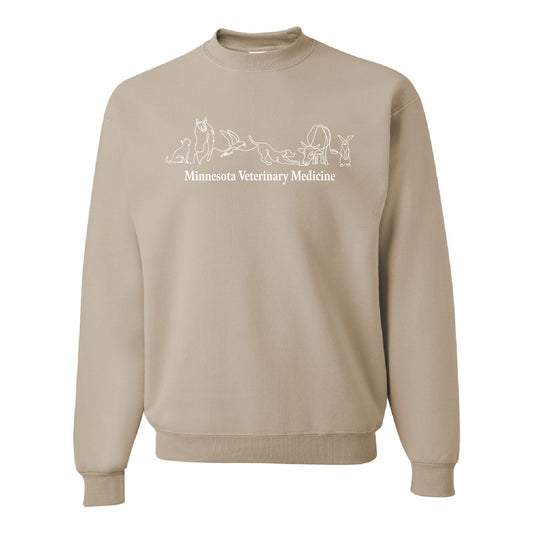 U of M Vet Med Fine Line Crewneck Sweatshirt - Embroidered