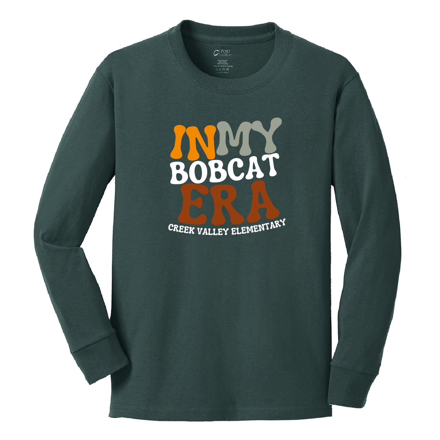 Creek Valley Youth Long Sleeve Core Cotton Tee Bobcat Era