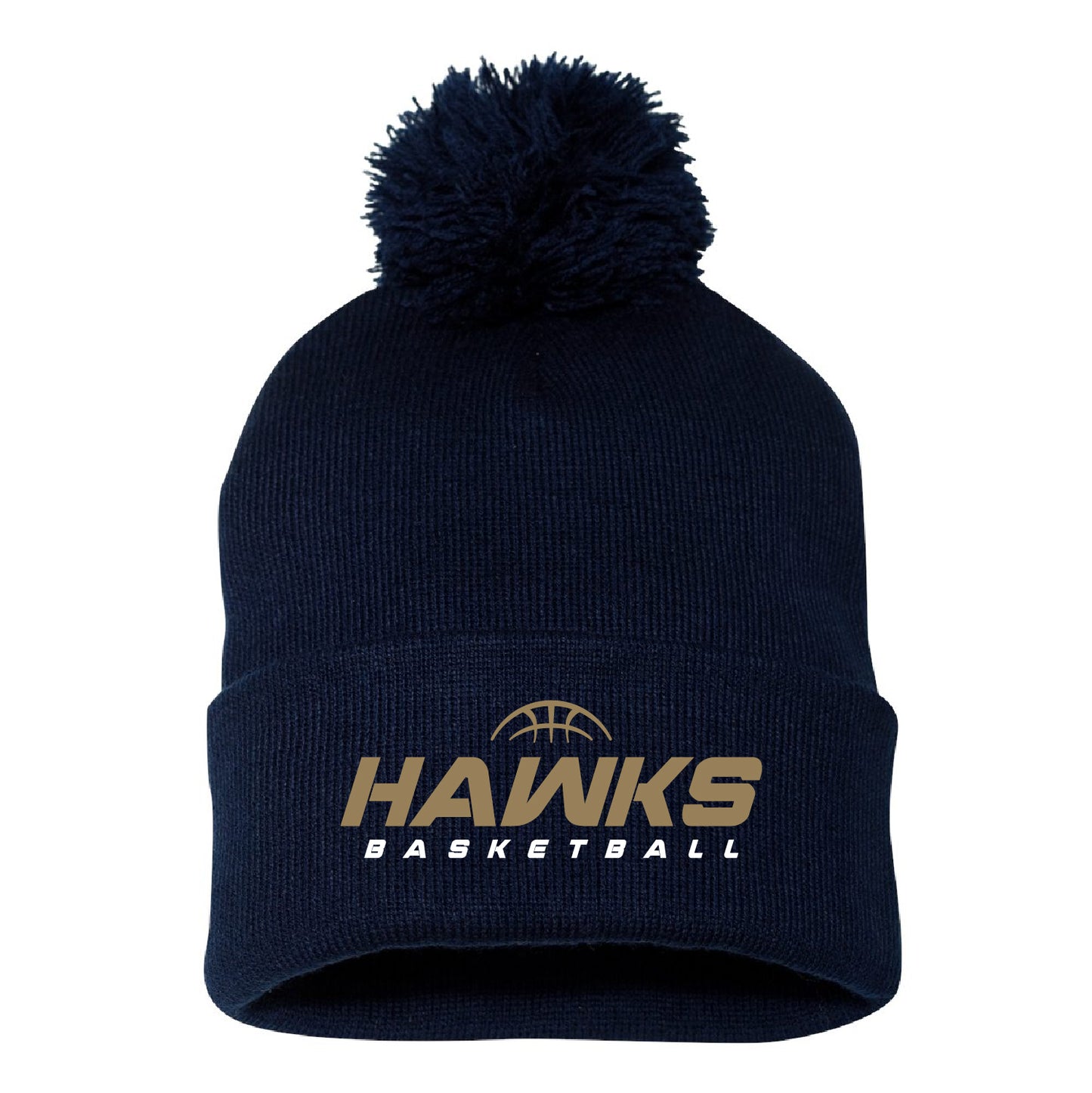 Hermantown Girls Basketball Pom-Pom Cuffed Beanie