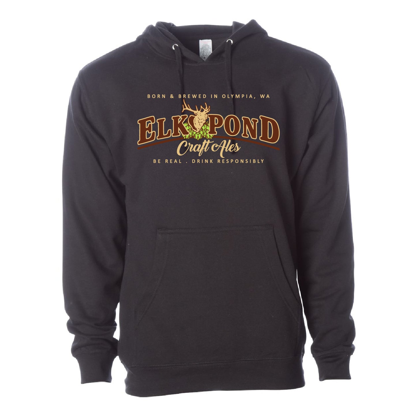 Elk Pond Craft Ales Unisex Midweight Hooded Sweatshirt (Full Back)