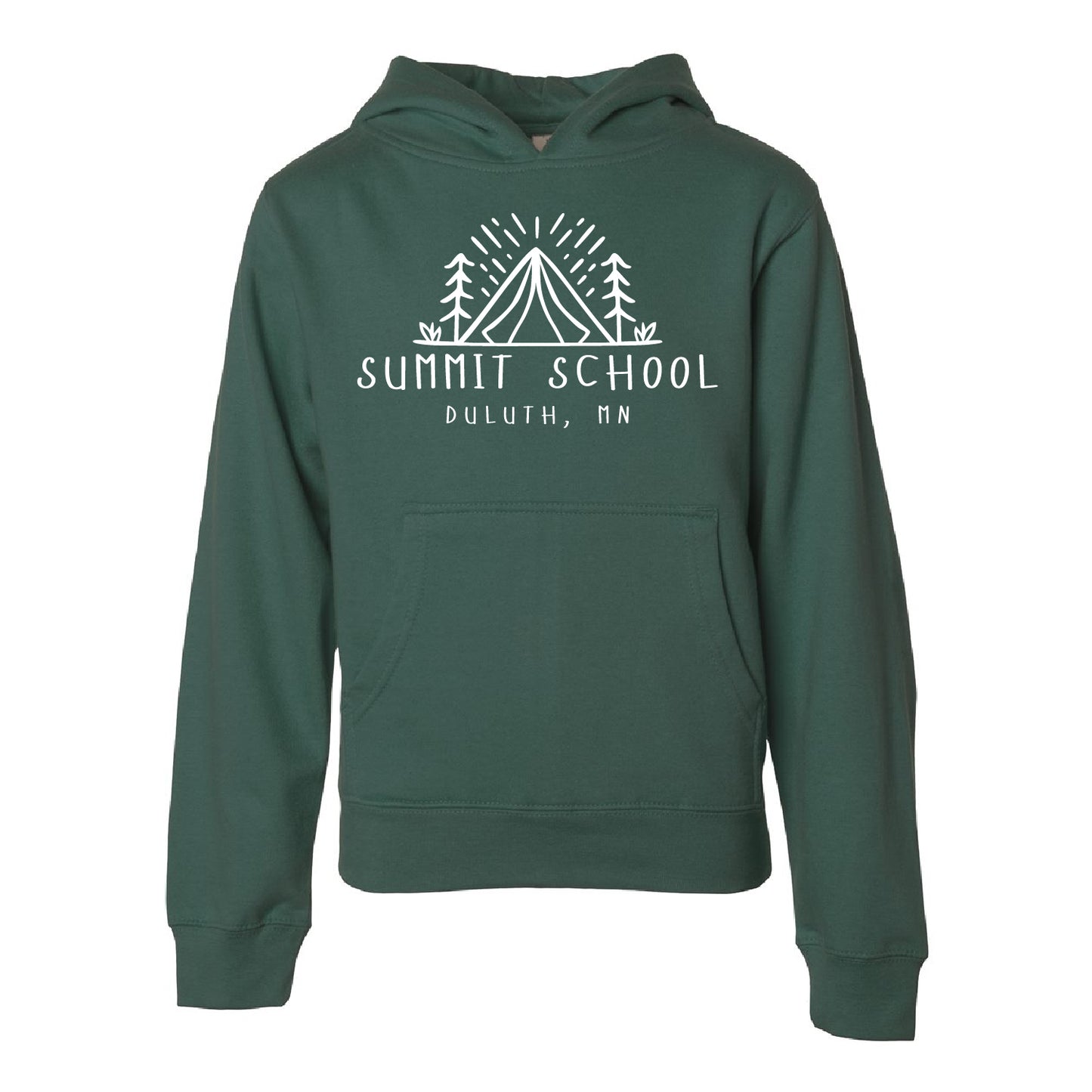 Summit School Youth Midweight Hooded Sweatshirt with White Print