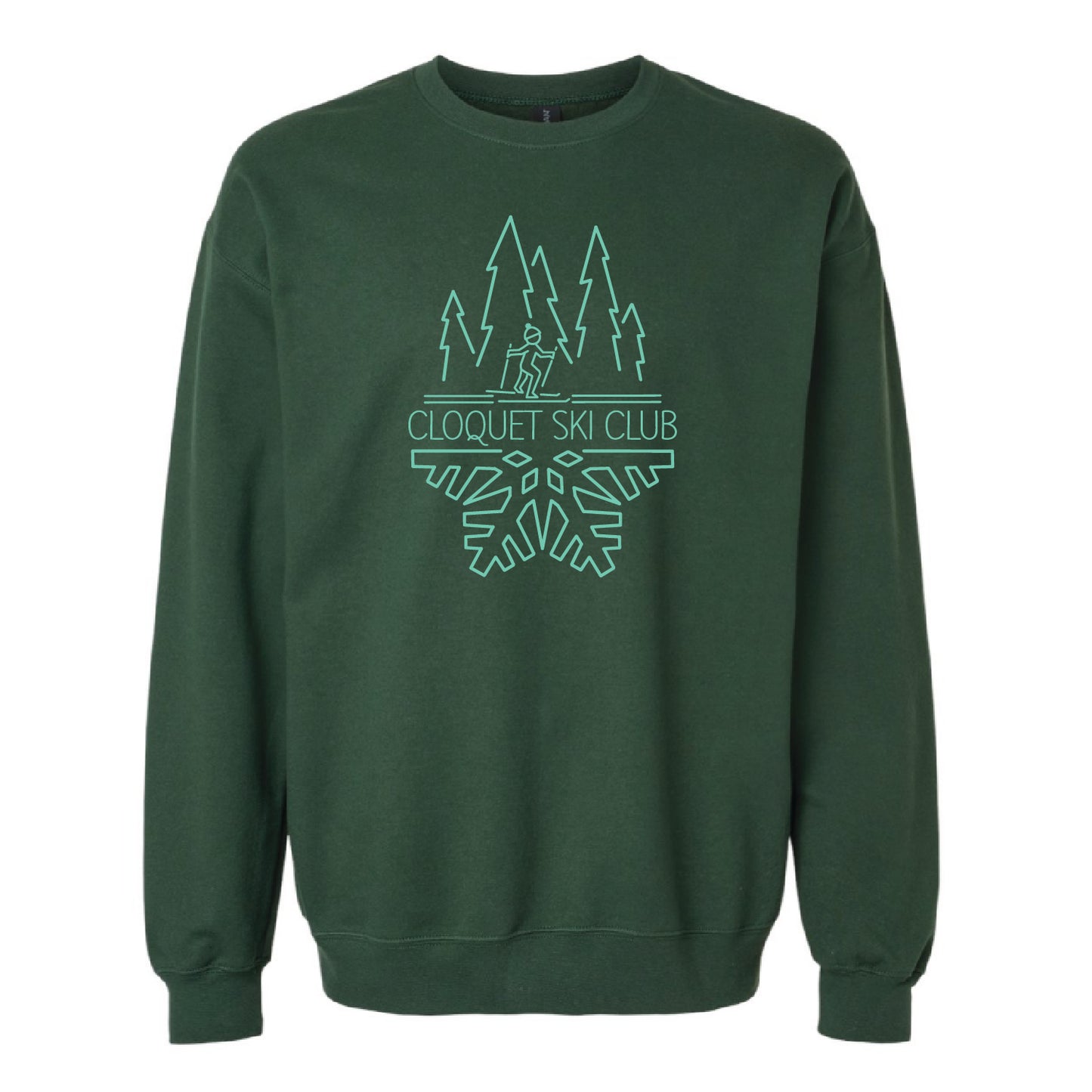 Cloquet Nordic Ski Club Softstyle® Midweight Crewneck Sweatshirt (Mint)