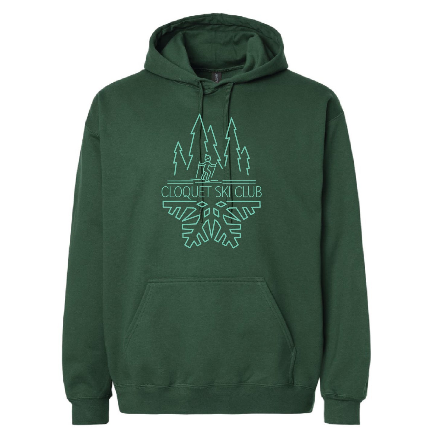 Cloquet Nordic Ski Club Unisex Softstyle® Midweight Hooded Sweatshirt (Mint)