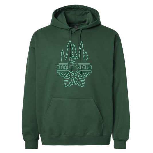 Cloquet Nordic Ski Club Unisex Softstyle® Midweight Hooded Sweatshirt (Mint)