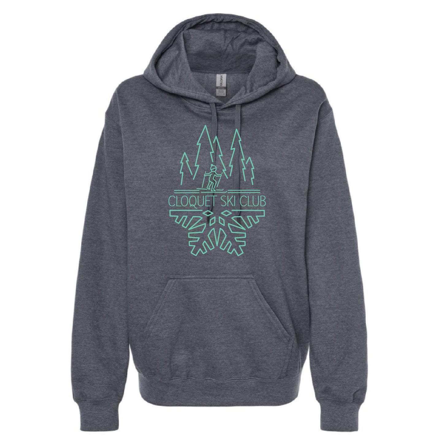 Cloquet Nordic Ski Club Unisex Softstyle® Midweight Hooded Sweatshirt (Mint)