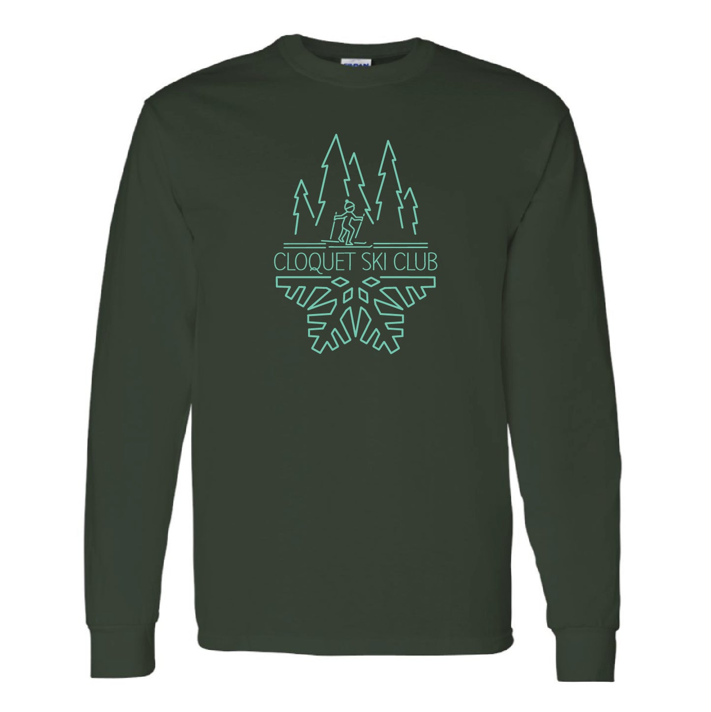 Cloquet Nordic Ski Club Unisex Heavy Cotton™ Long Sleeve T-Shirt (Mint)