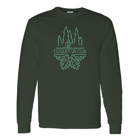 Cloquet Nordic Ski Club Unisex Heavy Cotton™ Long Sleeve T-Shirt (Mint)