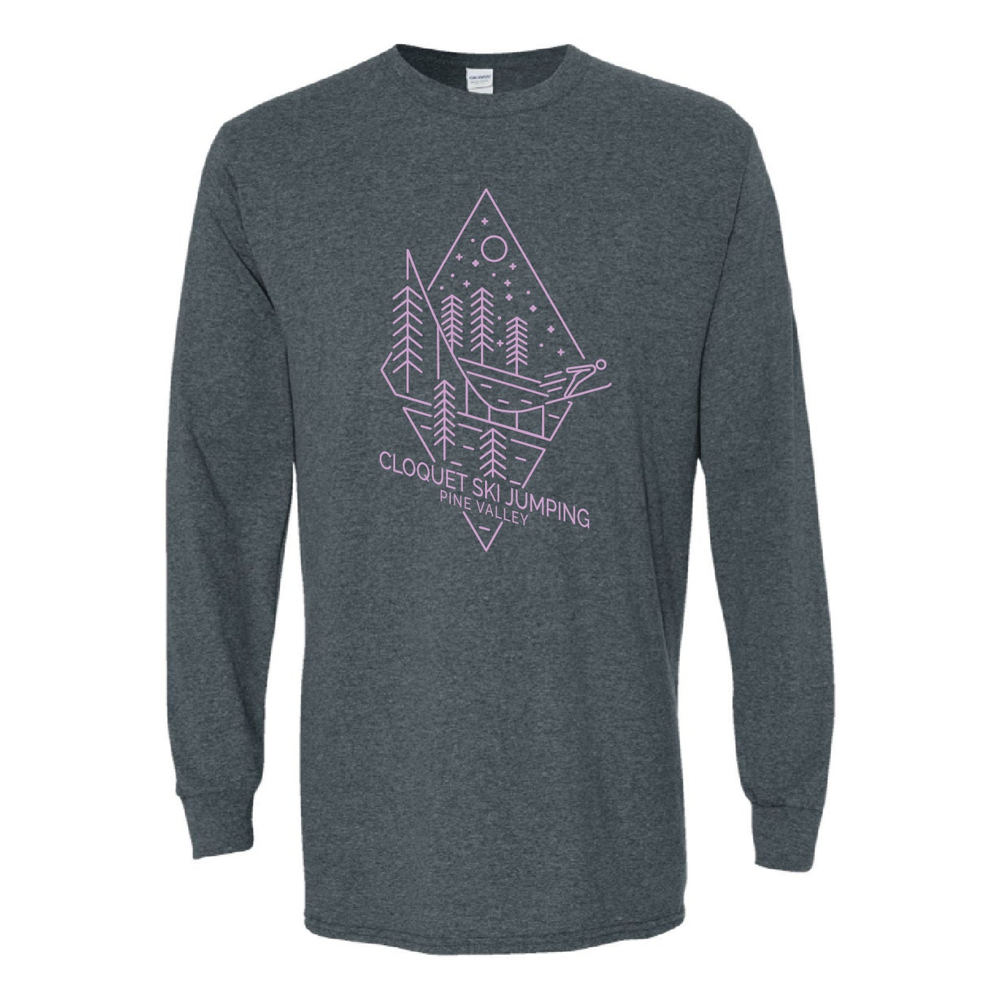 Cloquet Nordic Ski Club Unisex Heavy Cotton™ Long Sleeve T-Shirt (Lavender)
