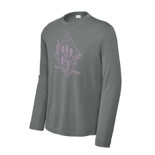 Cloquet Nordic Ski Club Youth Long Sleeve PosiCharge® Competitor™ Tee (Lavender)