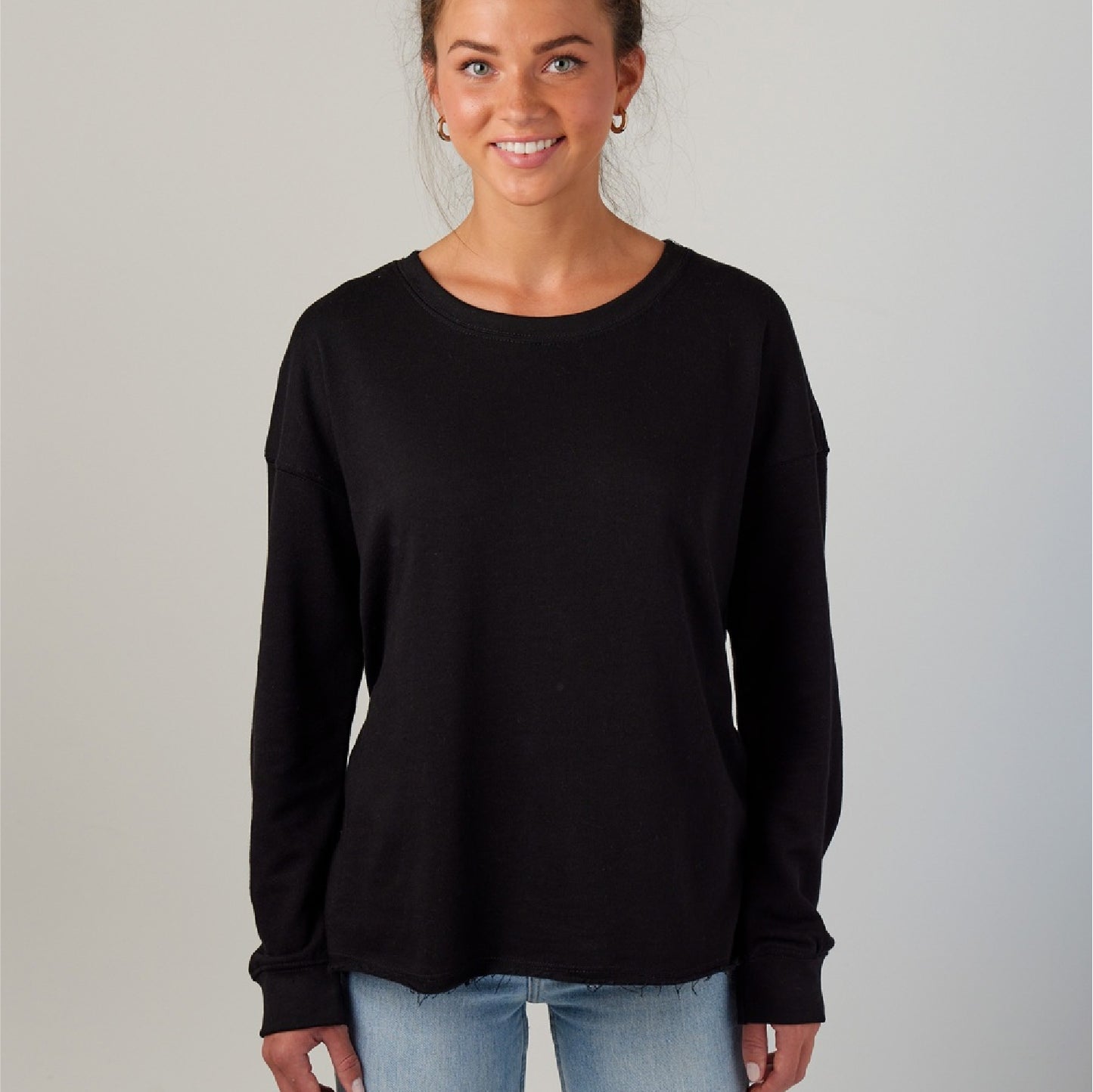 Ladies Drop Shoulder Beach Fleece Crew