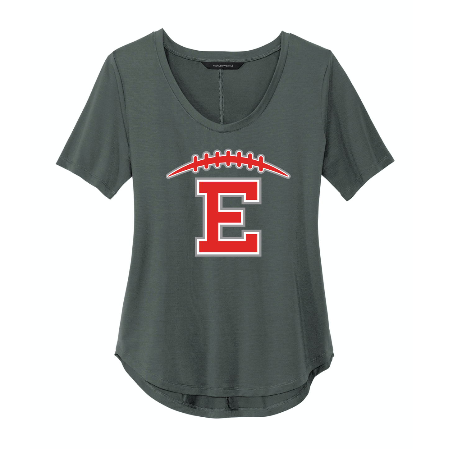 Duluth East Football Ladies Stretch Jersey Relaxed Scoop Tee Design 2