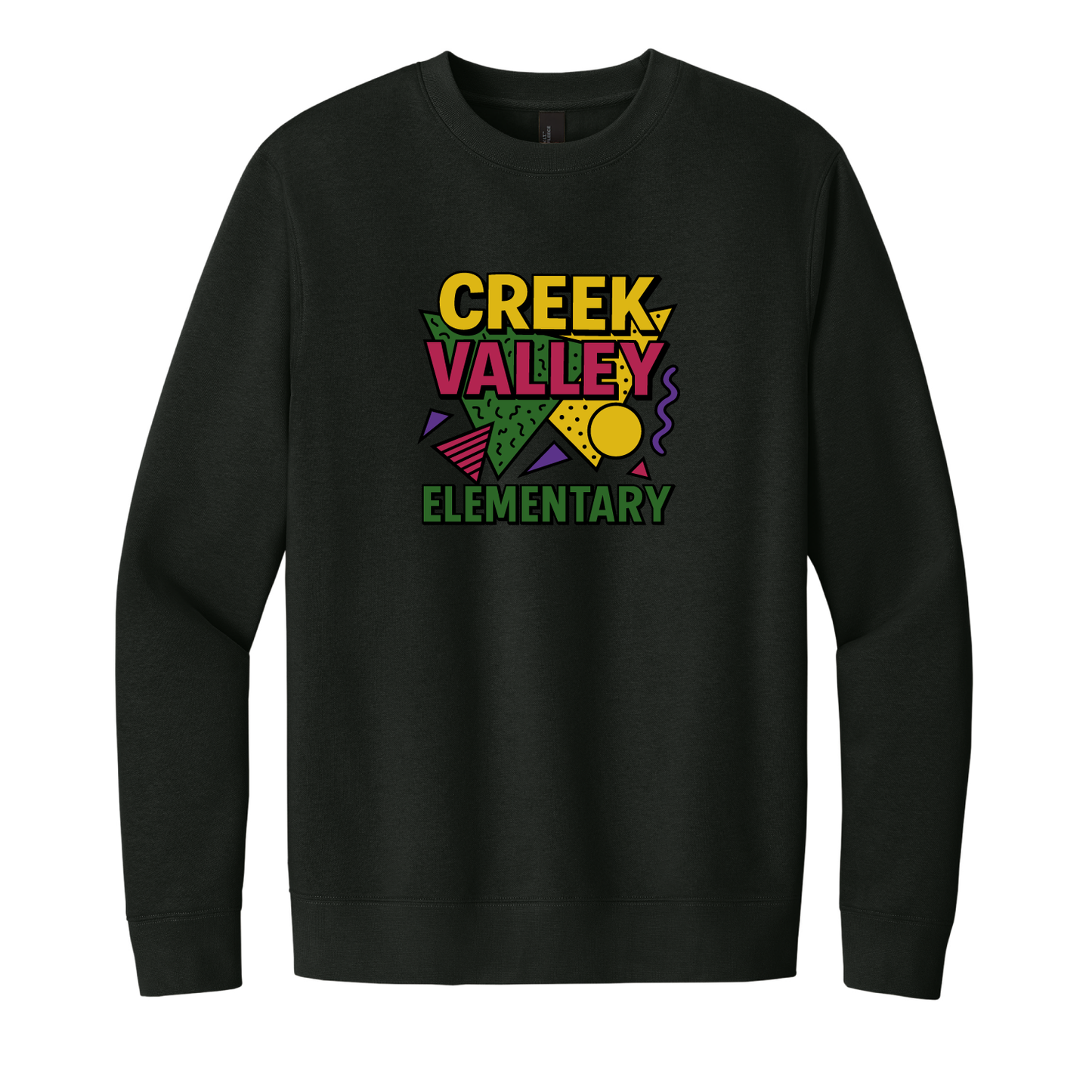 Creek Valley Elementary Unisex Fleece Crew 90s Theme