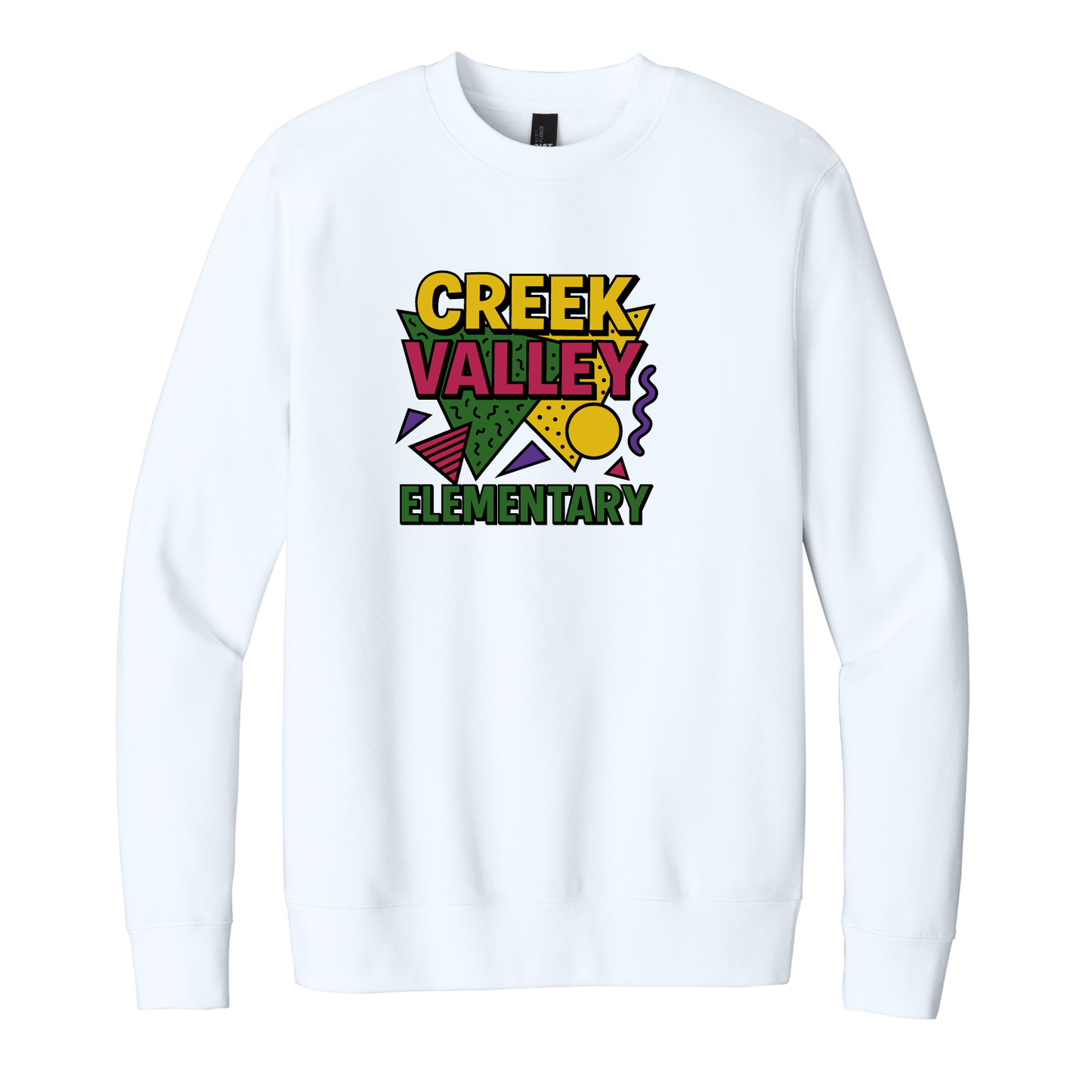 Creek Valley Elementary Unisex Fleece Crew 90s Theme