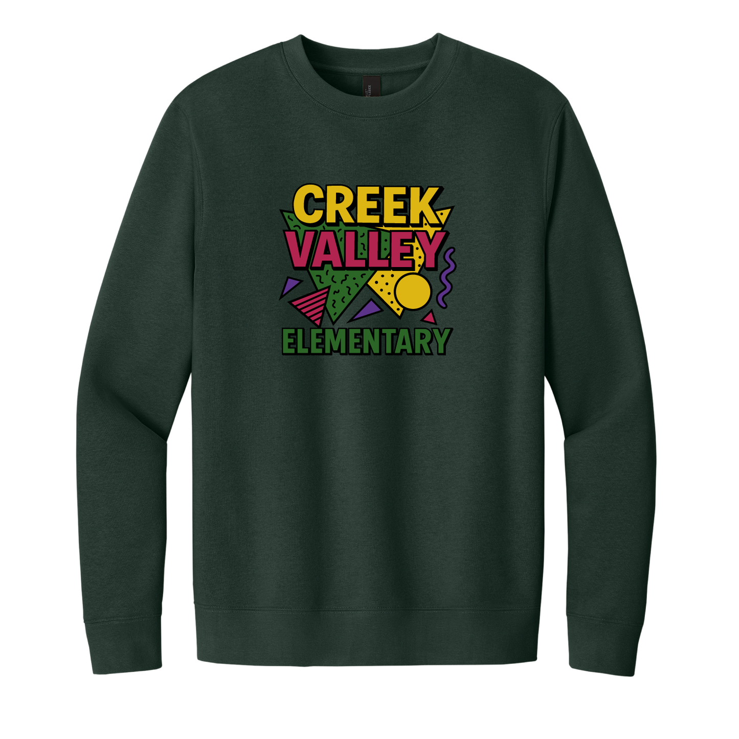 Creek Valley Elementary Unisex Fleece Crew 90s Theme