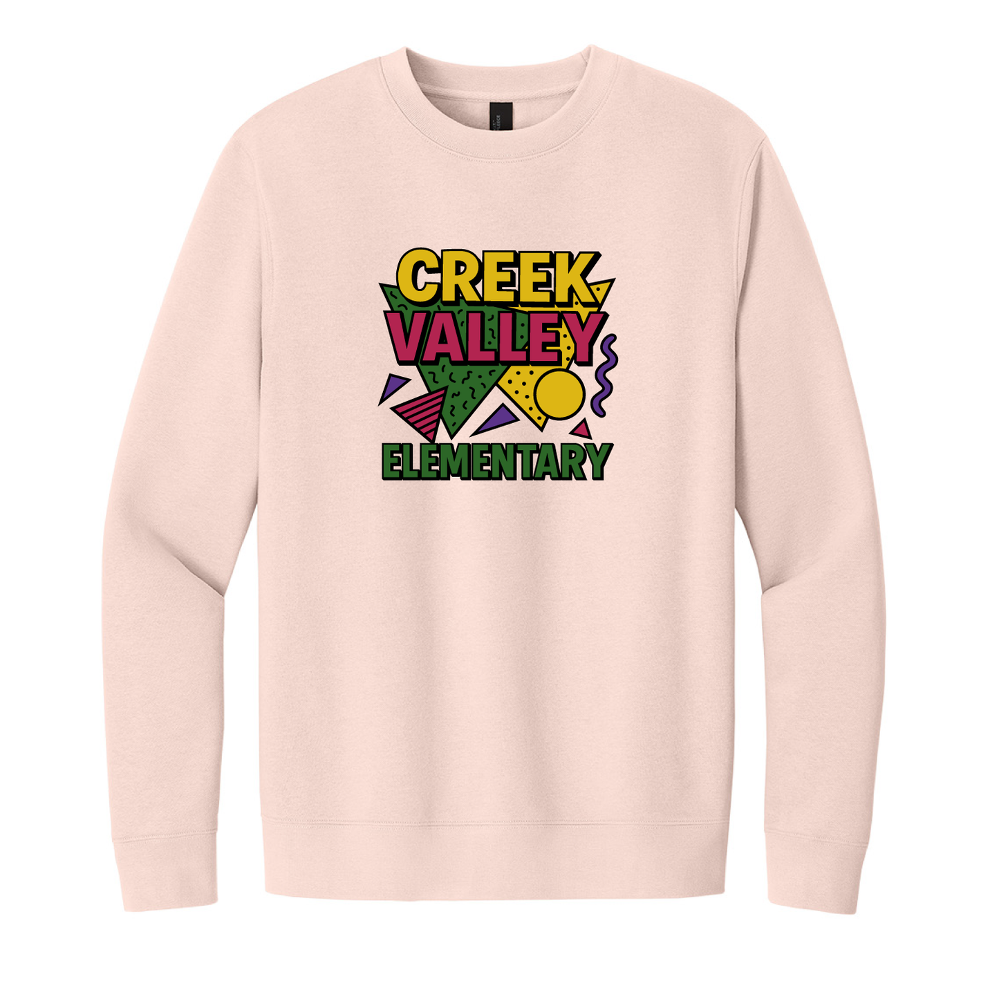 Creek Valley Elementary Unisex Fleece Crew 90s Theme