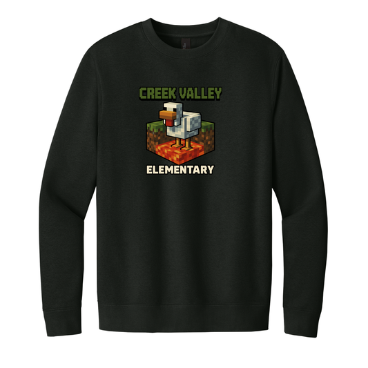 Creek Valley Elementary Unisex Fleece Crew Lava Chicken
