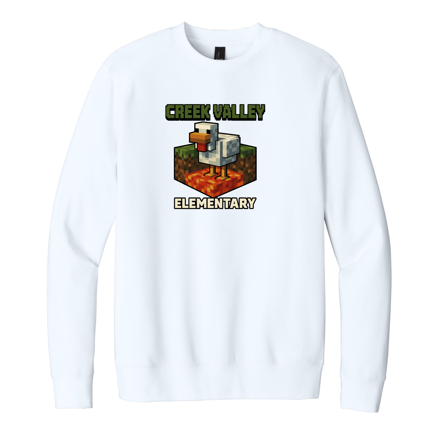 Creek Valley Elementary Unisex Fleece Crew Lava Chicken