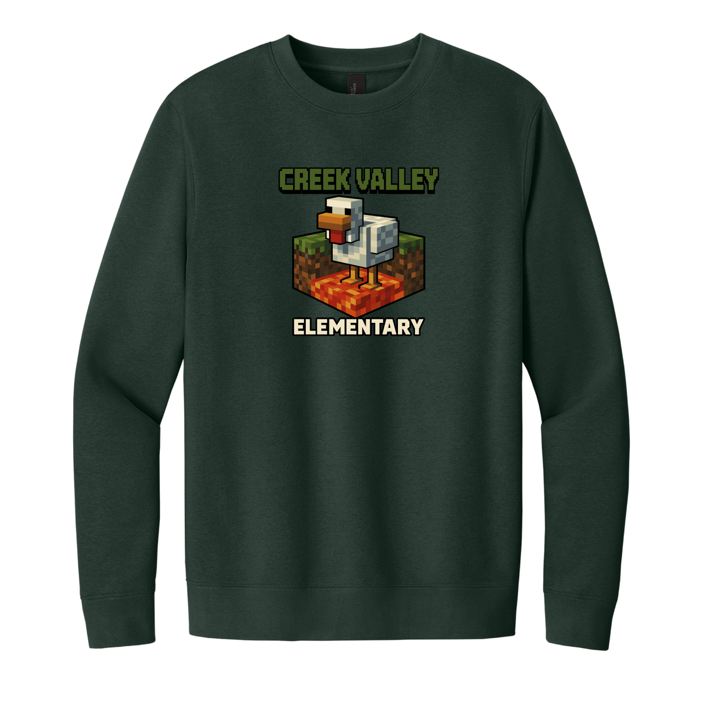Creek Valley Elementary Unisex Fleece Crew Lava Chicken