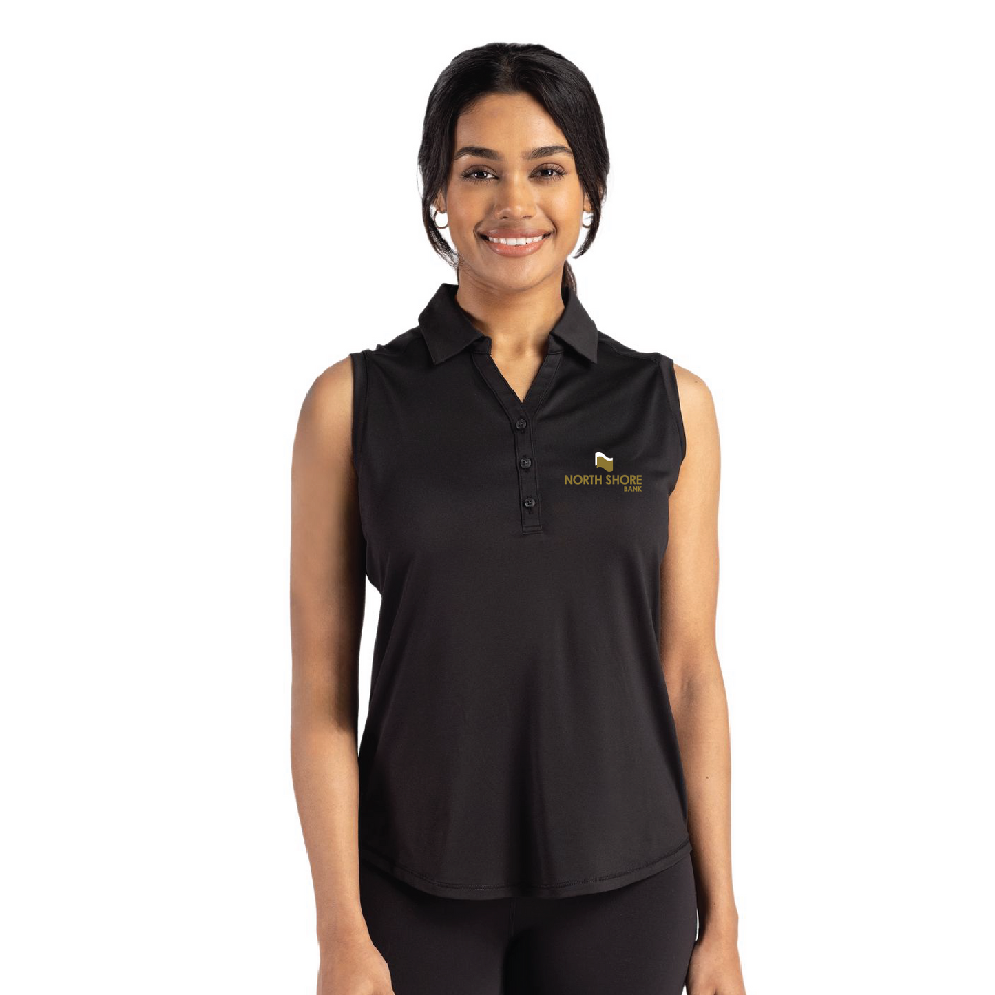 NSB Bank Cutter & Buck Forge Recycled Four-Way Stretch Womens Sleeveless Polo