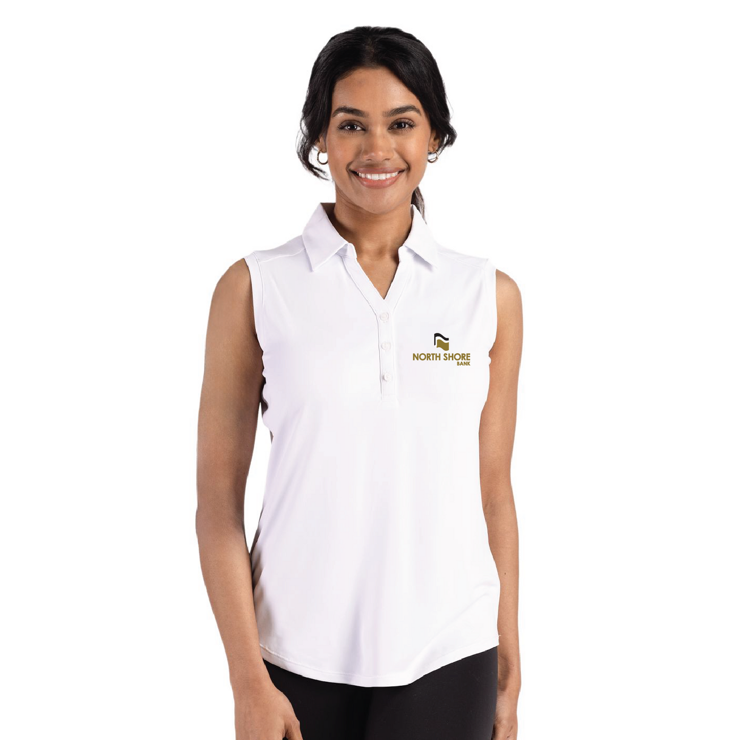 NSB Bank Cutter & Buck Forge Recycled Four-Way Stretch Womens Sleeveless Polo